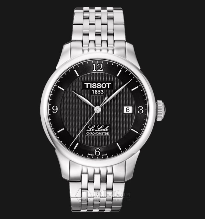 TISSOT T-Classic T006.408.11.057.00 Le Locle Chronometre COSC Black Dial Stainless Steel Strap