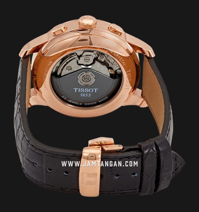 Tissot T006.414.36.443.00 Le Locle Valjoux Automatic Chronograph Man Bronze Dial Black Leather Strap