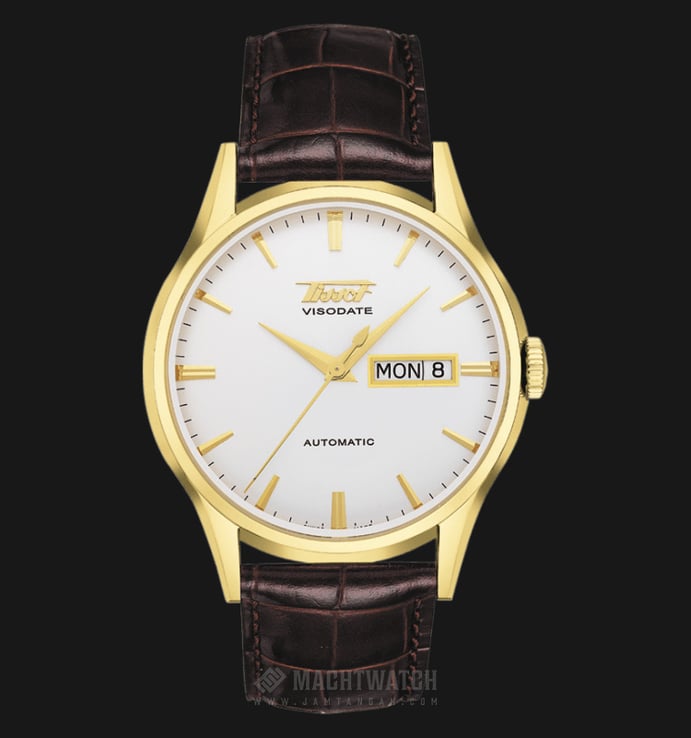 Tissot Heritage Visodate T019.430.36.031.01 Automatic Gent Silver Dial Brown Leather Strap