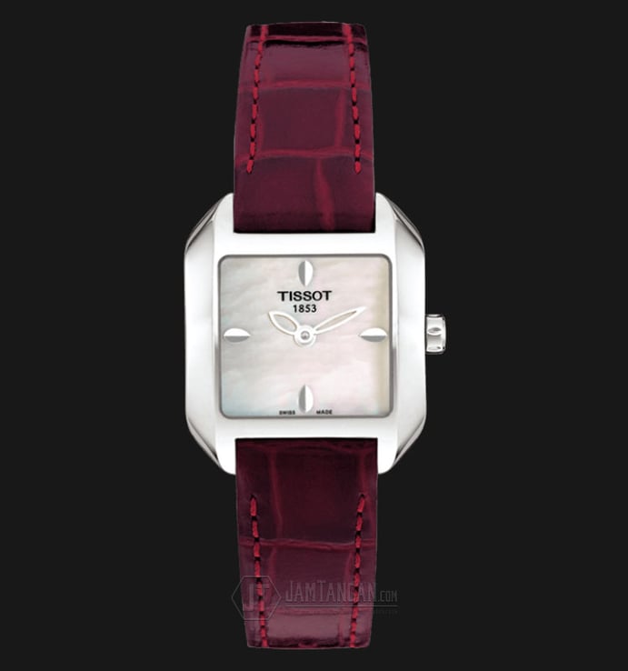 TISSOT T-Wave Round Mother of Pearl Dial Red Leather T02.1.265.71