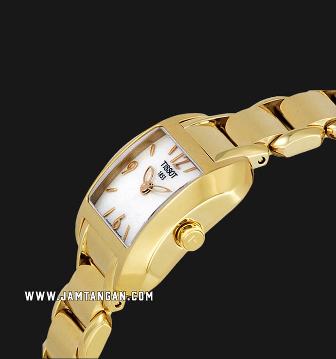 TISSOT T-Wave White Mother of Pearl Dial Gold PVD Stainless Steel T02.5.285.82