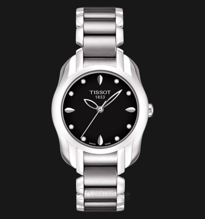 TISSOT T-Wave T023.210.11.056.00 Ladies Black Dial Silver Tone Stainless Steel Strap