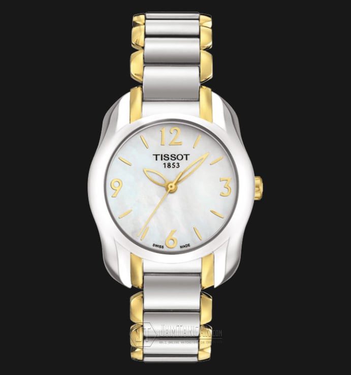 TISSOT T-Wave Round White Mother Of Pearl Dial Two Tone T023.210.22.117.00