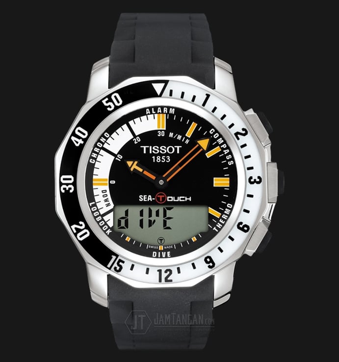 TISSOT Sea-Touch In Meters Black Dial Rubber Strap T026.420.17.281.00
