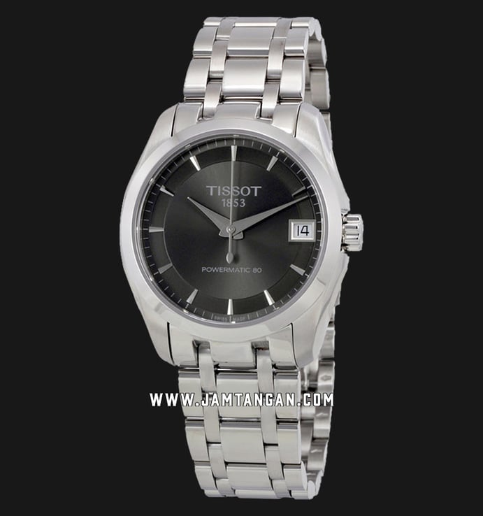 Tissot Couturier Powermatic 80 T035.207.11.061.00 Ladies Black Dial Stainless Steel Strap 
