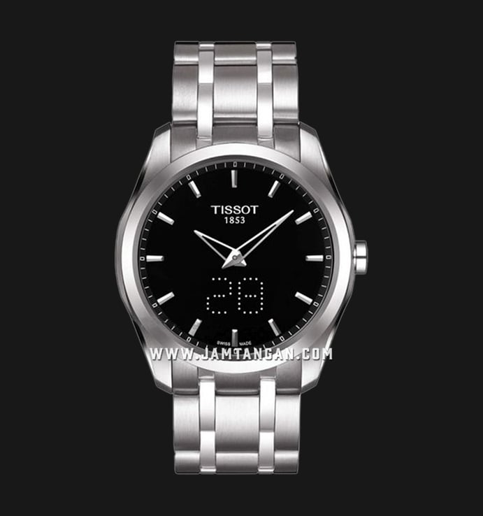 TISSOT Couturier Secret Date T035.446.11.051.01 Black Dial Stainless Steel Strap