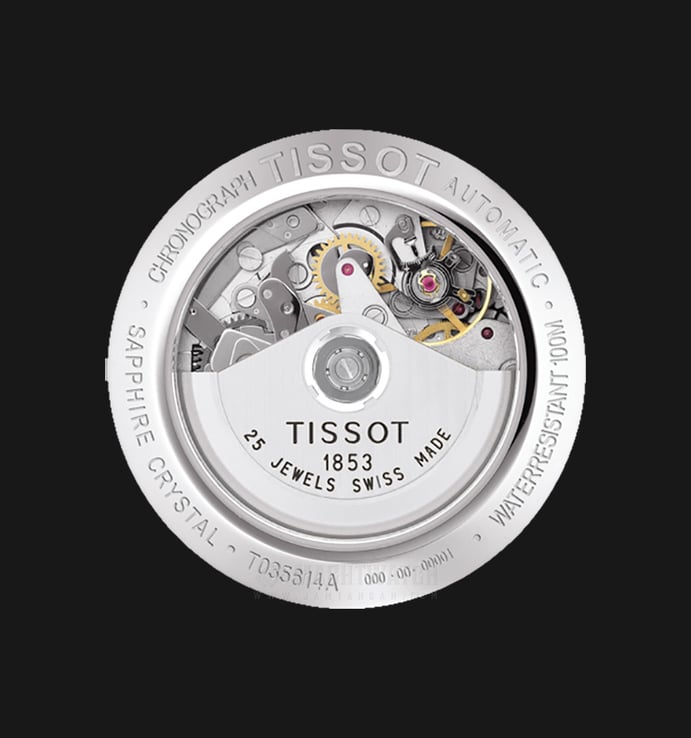 TISSOT Couturier Automatic Chronograph T035.614.36.051.00 Black Dial Black Leather Strap