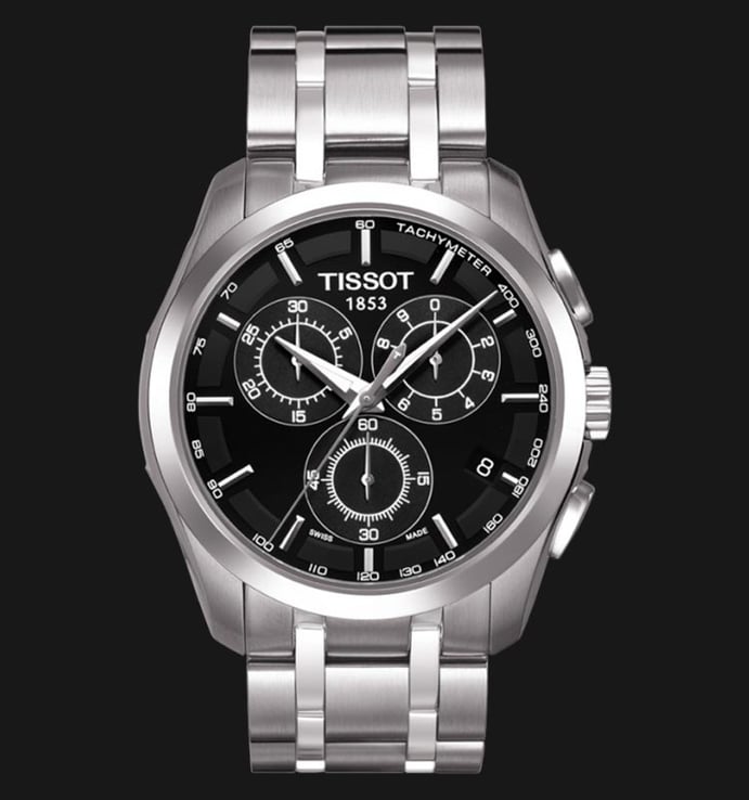 Tissot T-Classic T035.617.11.051.00 Couturier Chronograph Black Dial Stainless Steel Strap