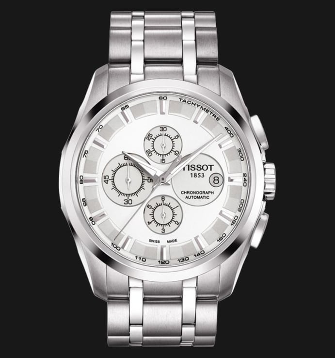 TISSOT T-Classic T035.627.11.031.00 Couturier Automatic Chronograph Silver Dial St. Steel Strap