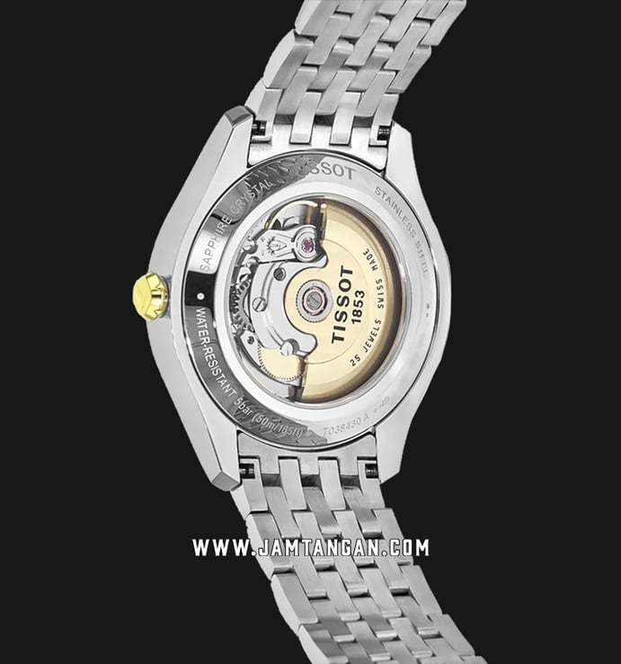 TISSOT T-One Automatic T038.430.22.037.00 Silver Dial Dual Tone Stainless Steel