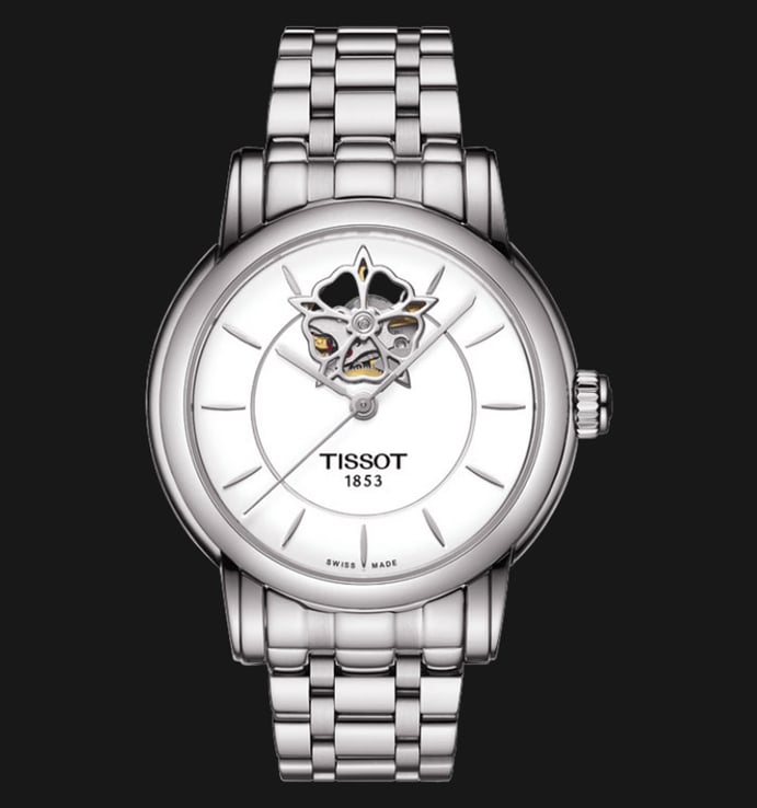 Tissot T-Lady T050.207.11.011.04 Lady Heart Powermatic 80 White Dial Stainless Steel Strap