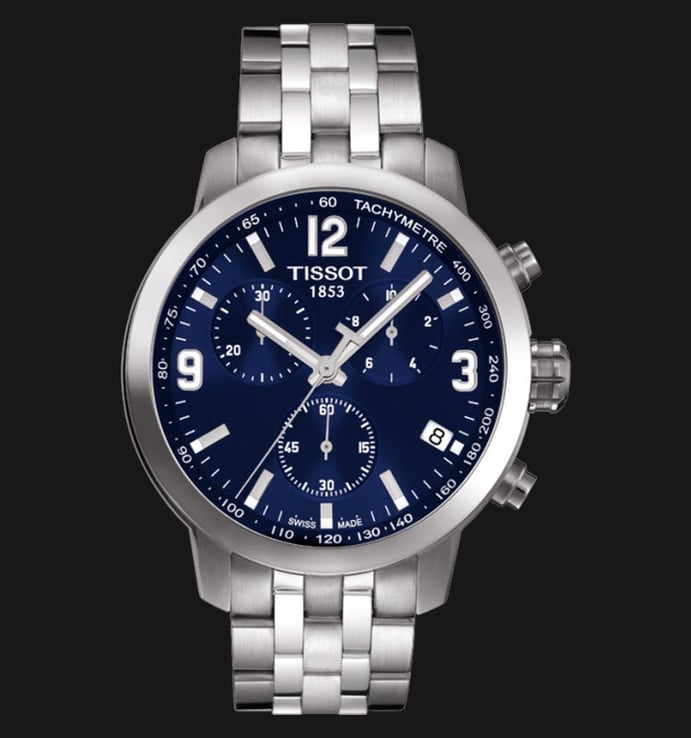 Tissot PRC 200 T055.417.11.047.00 Gent Blue Dial Stainless Steel Strap