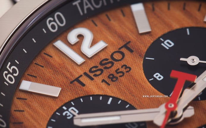 TISSOT T-Sport T055.417.11.297.01 PRC 200 Chronograph Men Brown Dial Stainless Steel Strap