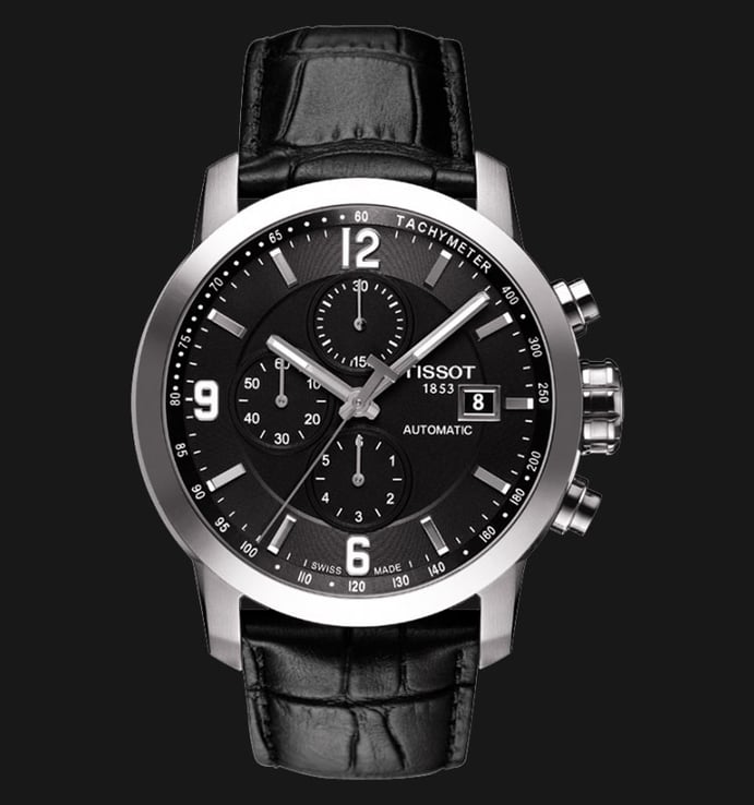 TISSOT PRC 200 Automatic Chronograph Gent Black Leather 200M T055.427.16.057.00