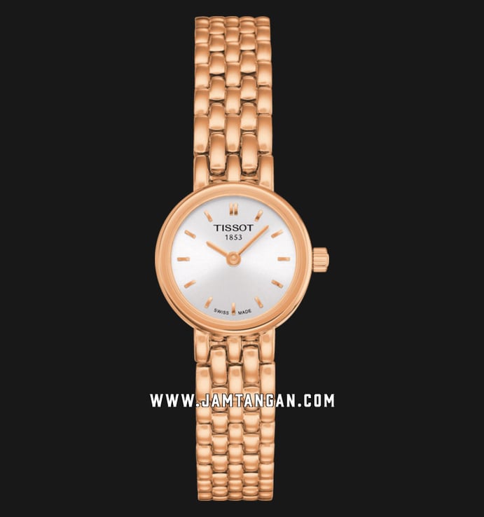 TISSOT T-Lady T058.009.33.031.01 Lovely Silver Dial Rose Gold Stainless Steel Strap