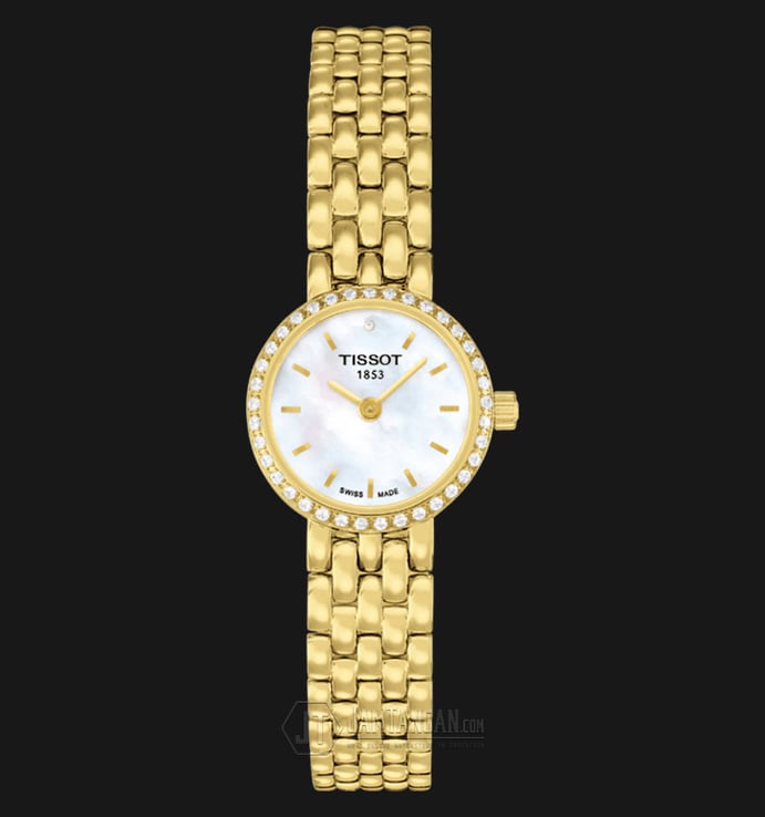 Tissot T-Lady Lovely T058.009.63.116.00 Ladies Mother Of Pearl Dial Gold Stainless Steel Strap
