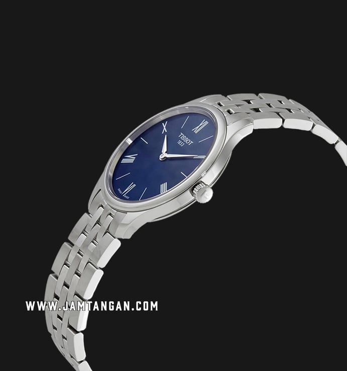 TISSOT T-Classic T063.209.11.048.00 Tradition 5.5 Ladies Blue Dial Stainless Steel Strap