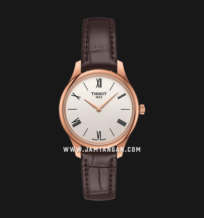 TISSOT T-Classic T063.209.36.038.00 Tradition 5.5 Lady Silver Dial Brown Leather Strap
