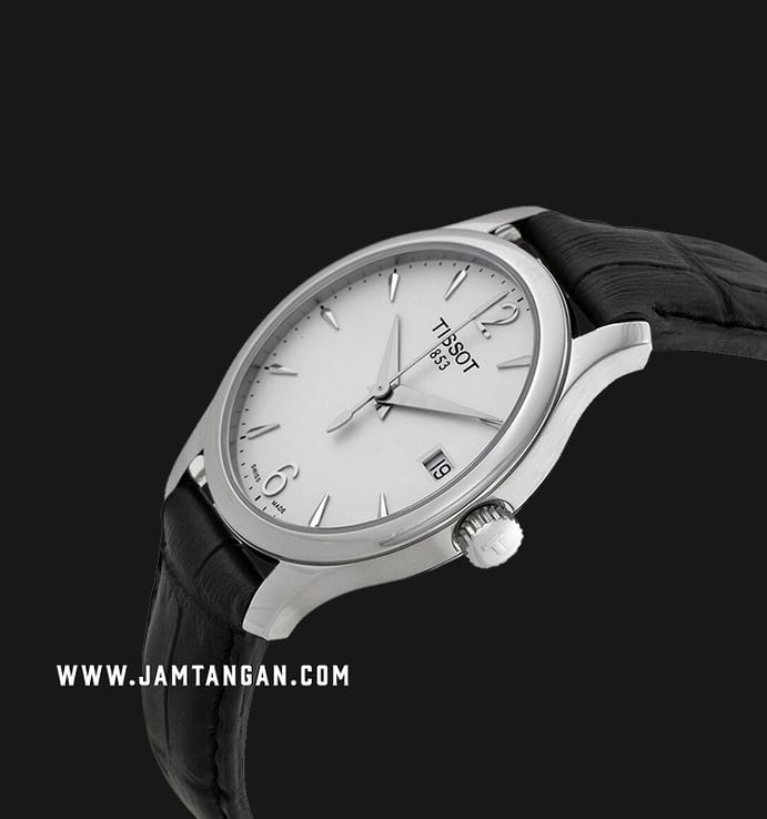 TISSOT Tradition T063.210.16.037.00 Silver Dial Black Leather Strap