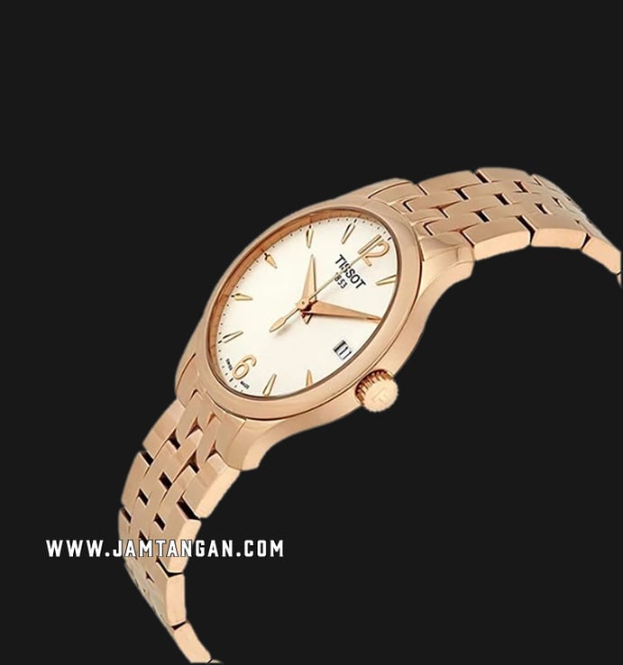 TISSOT Tradition T063.210.33.037.00 White Dial Rose Gold Stainless Steel