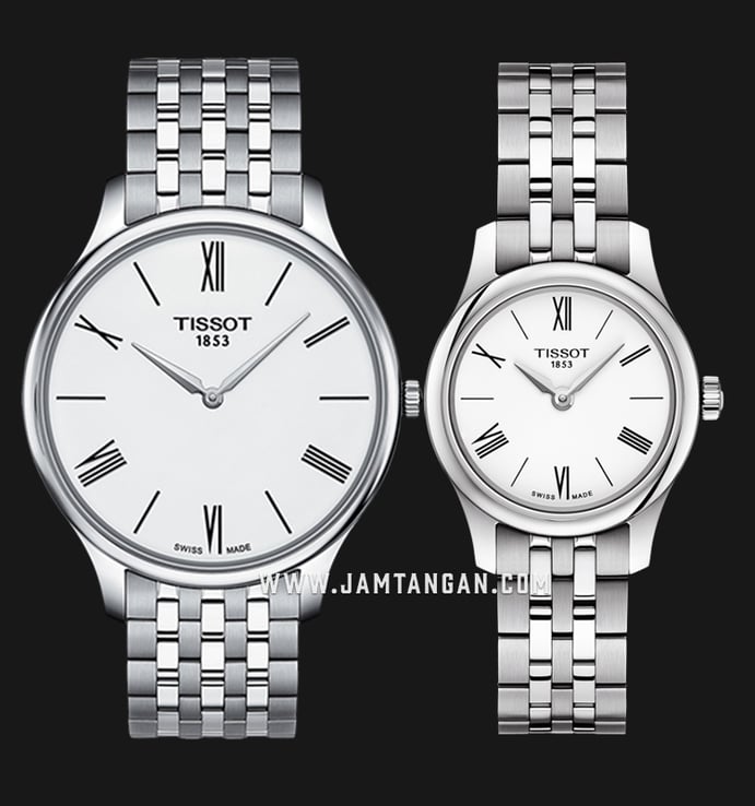 TISSOT T063.409.11.018.00_T063.009.11.018.00 Thin Tradition Couple White Dial Stainless Steel Strap