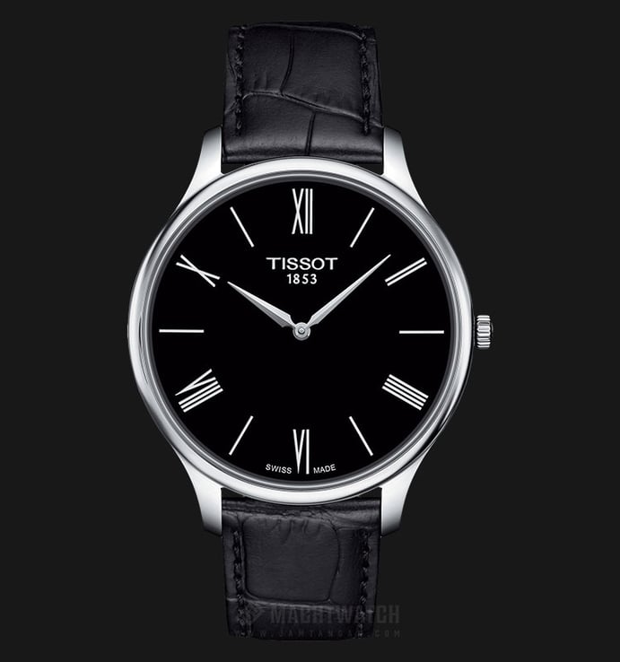 TISSOT T-Classic T063.409.16.058.00 Tradition Thin Man Black Dial Black Leather Strap