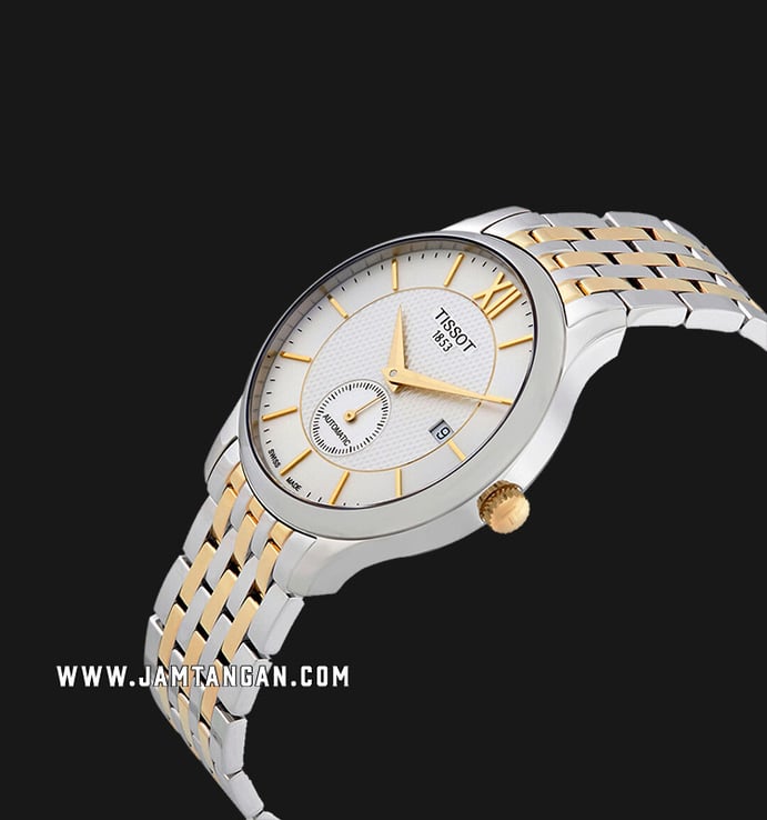 Tissot T-Classic T063.428.22.038.00 Tradition Automatic Silver Dial Dual Tone Stainless Steel Strap