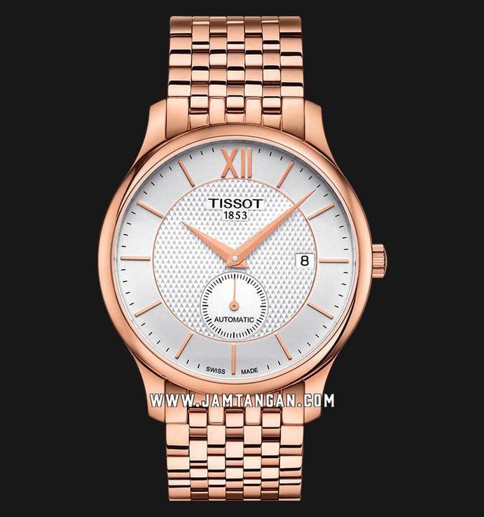 Tissot T-Classic T063.428.33.038.00 Tradition Automatic Small Second Rose Gold Stainless Steel Strap