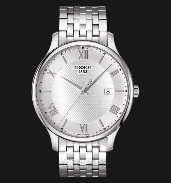 Tissot Tradition T063.610.11.038.00 Gent Silver Dial Stainless Steel Strap