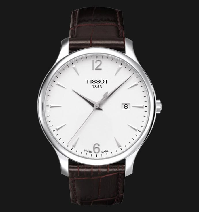 Tissot T-Classic T063.610.16.037.00 Tradition White Dial Brown Leather Strap