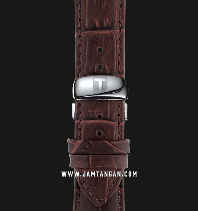 Tissot T-Classic T063.610.16.037.00 Tradition White Dial Brown Leather Strap