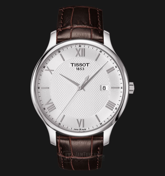 Tissot T-Classic T063.610.16.038.00 Tradition Silver Dial Brown Leather Strap
