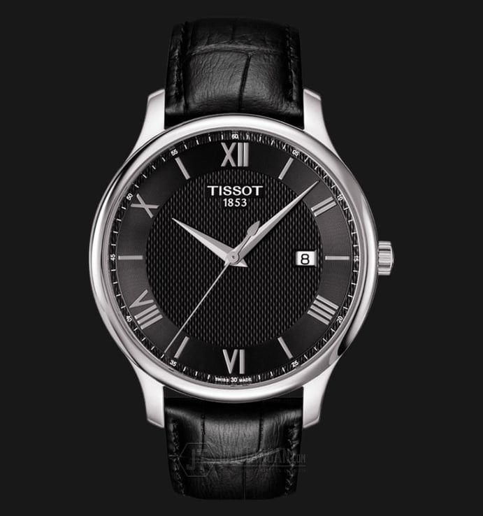Tissot T-Classic T063.610.16.058.00 Tradition Black Dial Black Leather Strap