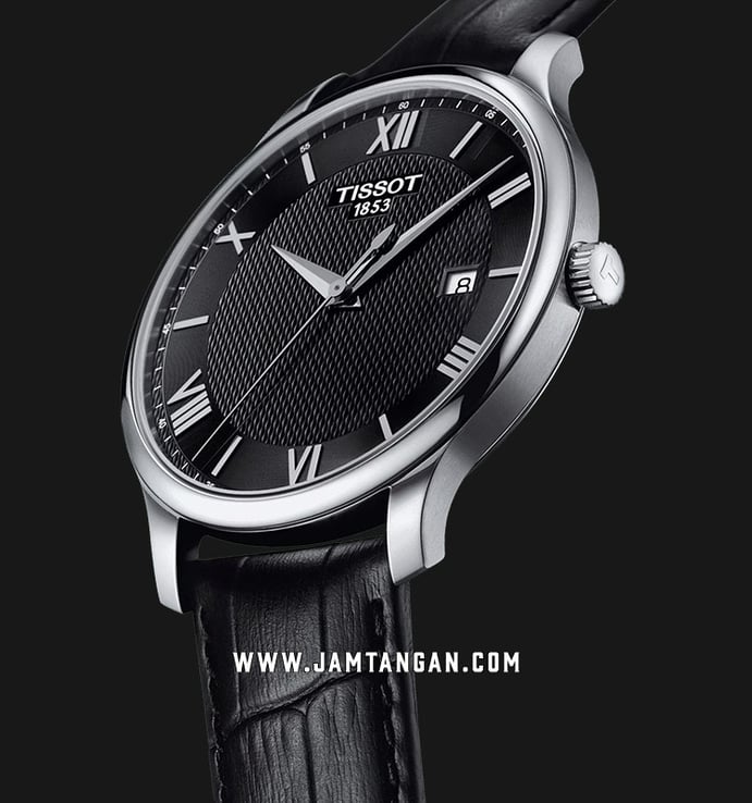 Tissot T-Classic T063.610.16.058.00 Tradition Black Dial Black Leather Strap
