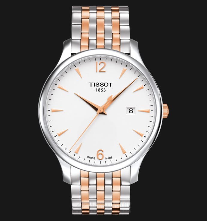 TISSOT Tradition T063.610.22.037.01 Silver Dial Dual Tone Stainless Steel