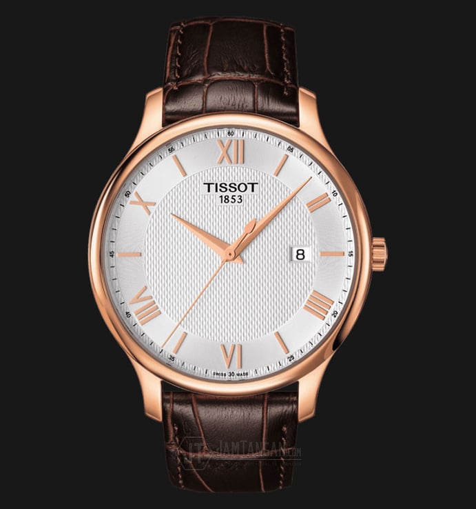 Tissot T-Classic T063.610.36.038.00 Tradition Silver Dial Brown Leather Strap