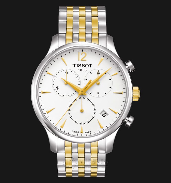 TISSOT T-Classic Tradition Chronograph White Dial Two-tone T063.617.22.037.00