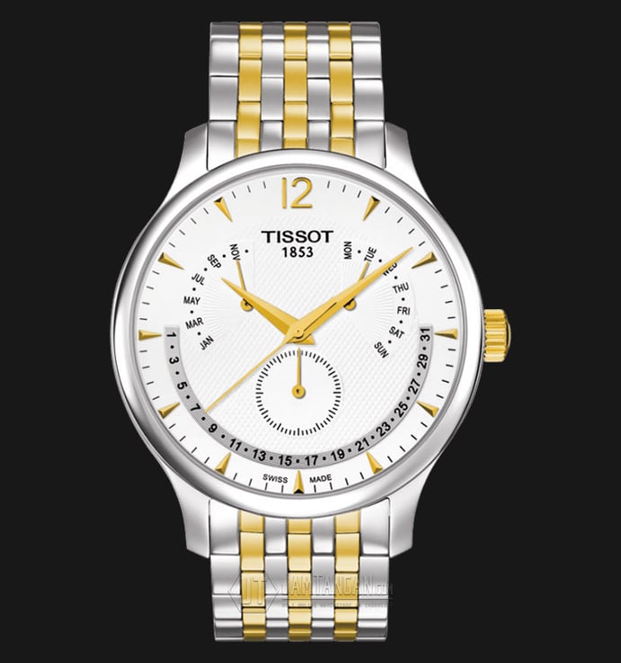 TISSOT T-Classic Tradition Chronograph White Dial Two-tone T063.637.22.037.00
