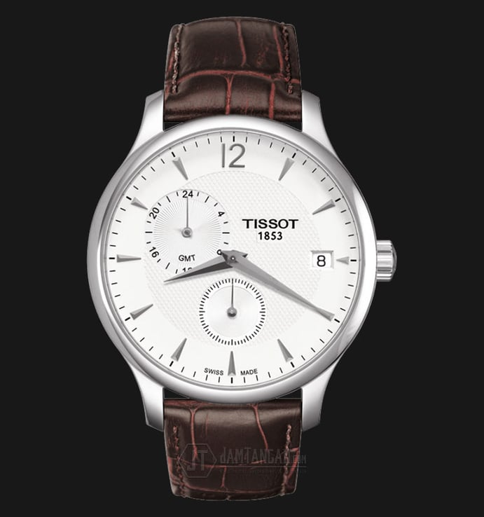 TISSOT Tradition GMT Gent White Dial Brown Leather T063.639.16.037.00