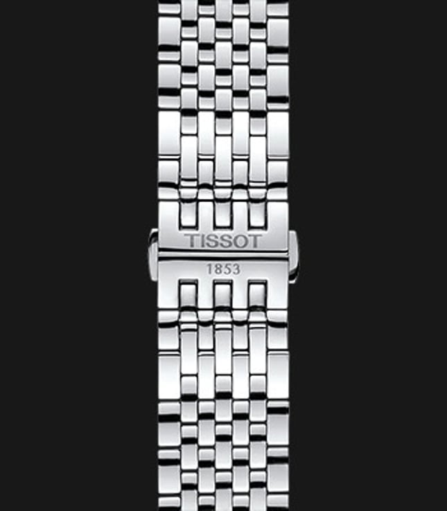 TISSOT T-Classic T063.907.11.038.00 Tradition Powermatic 80 Open Heart Silver Dial St. Steel Strap