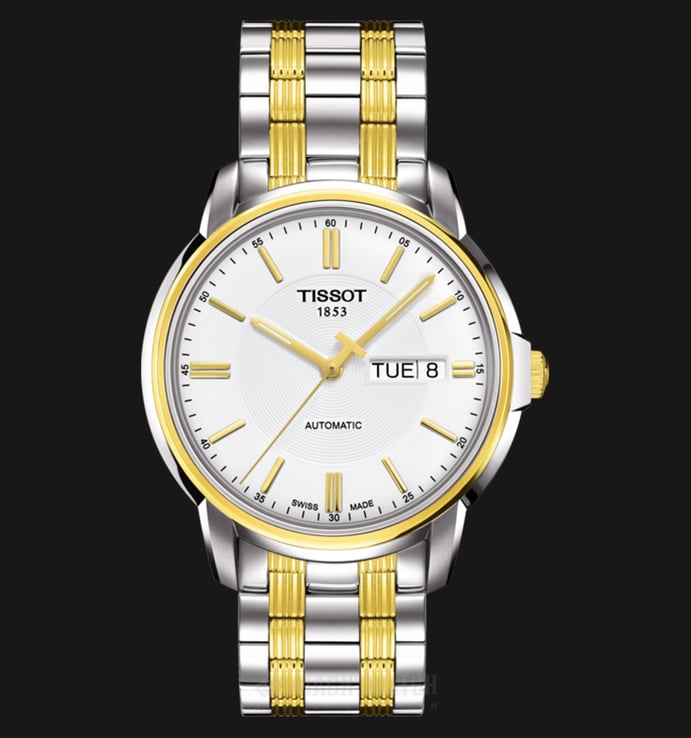 TISSOT T-Classic T065.430.22.031.00 Automatics III Silver Dial Dual Tone Stainless Steel Strap