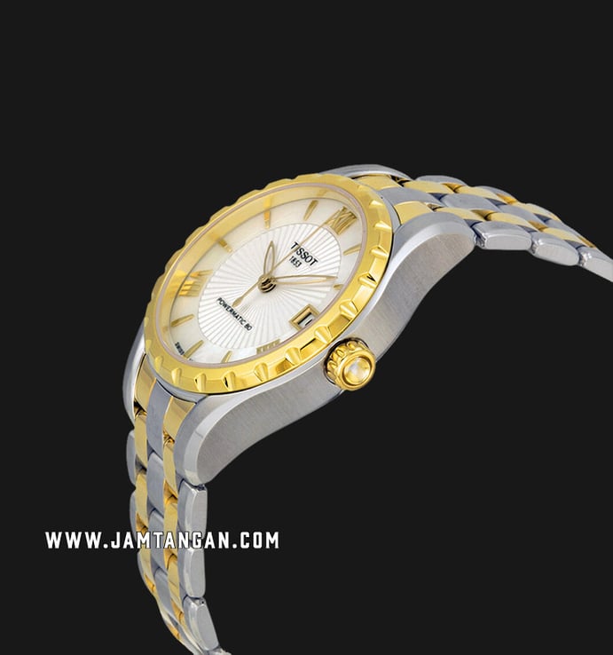 Tissot T-Lady T072.207.22.118.00 Powermatic 80 Mother Of Pearl Dial Dual Tone Stainless Steel Strap