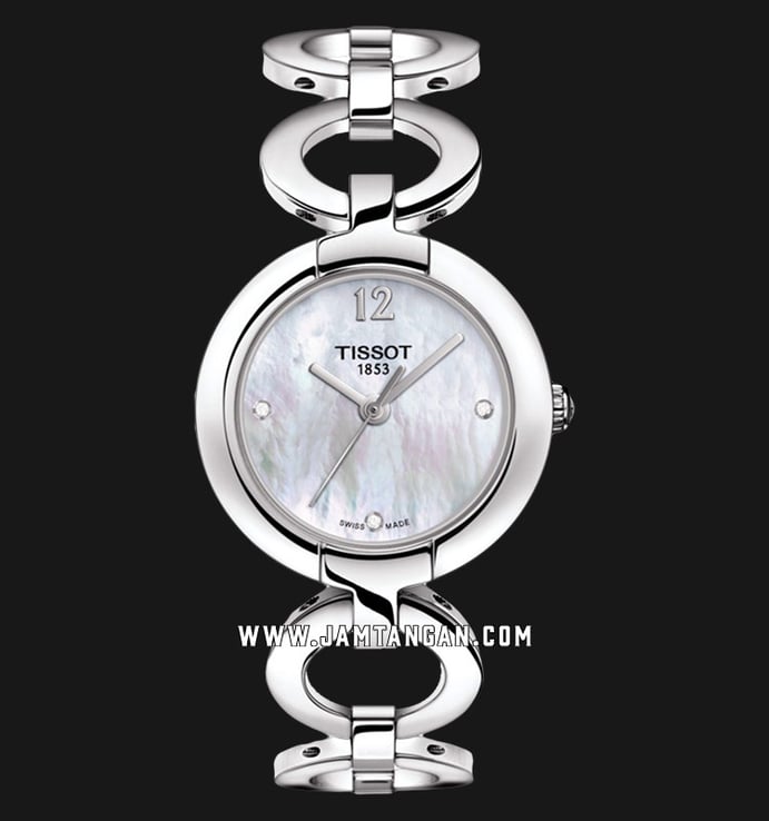 Tissot Trendy Pinky T084.210.11.116.01 Ladies White Mother of Pearl Dial Stainless Steel Strap 