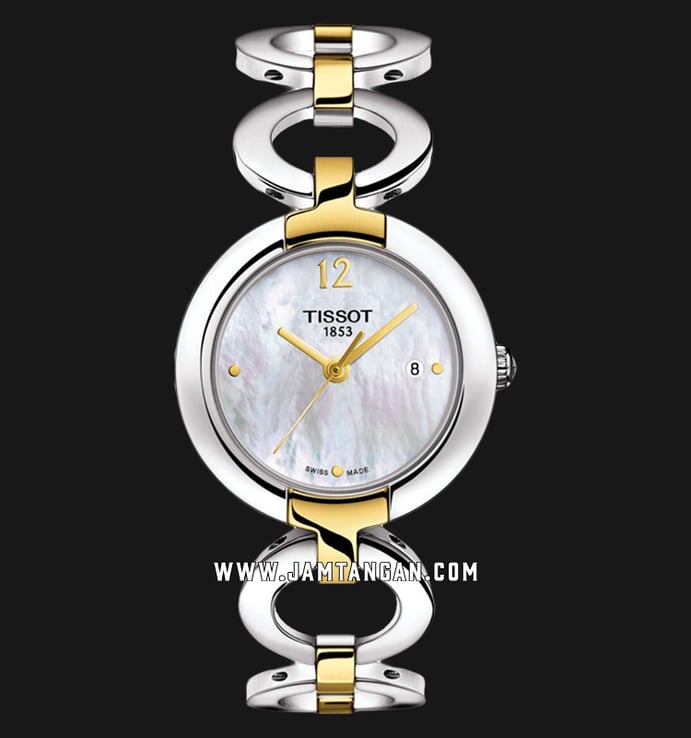 Tissot Trendy Pinky T084.210.22.117.00 Ladies Mother of Pearl Dial Dual Tone Stainless Steel Strap 