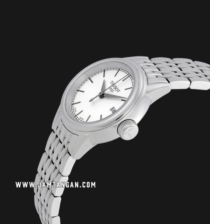 TISSOT T-Classic T085.210.11.011.00 Carson White Dial Stainless Steel Strap