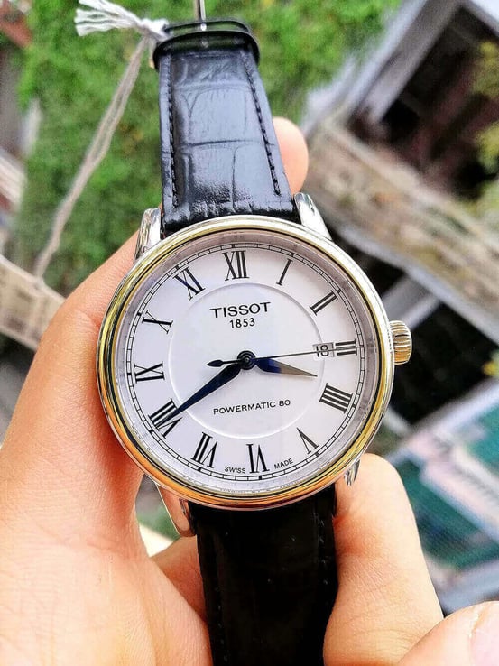 TISSOT T-Claasic T085.407.26.013.00 Carson Automatic Gent White Dial Leather Strap