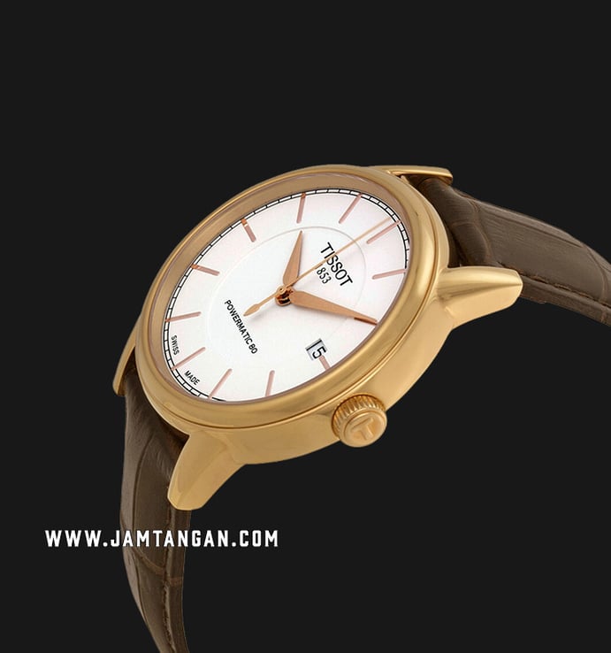 TISSOT Carson Automatic Gent T085.407.36.011.00 White Dial Brown Leather Strap
