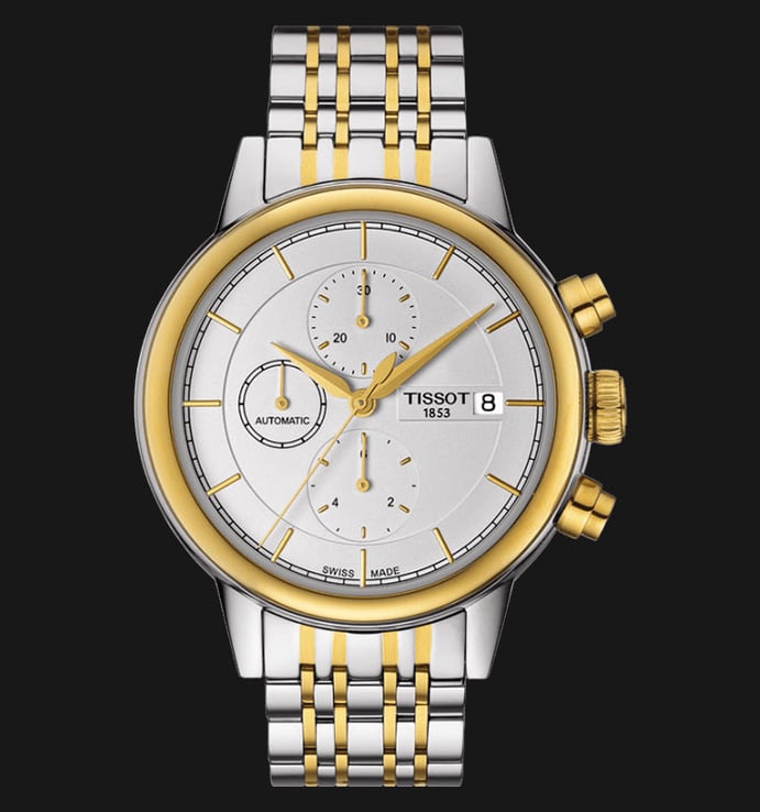TISSOT T-Classic T085.427.22.011.00 Carson Chronograph Automatic Dual Tone Stainless Steel Strap