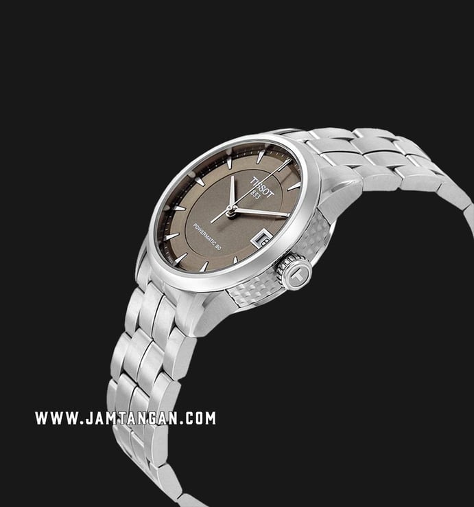 TISSOT T-Classic T086.207.11.301.00 Luxury Powermatic80 Taupe Dial Stainless Steel Strap