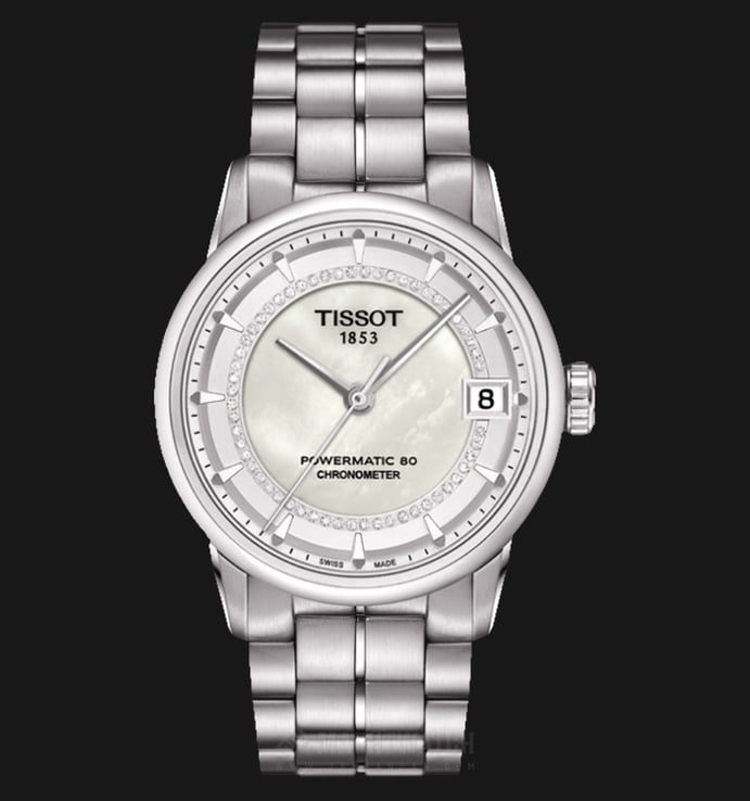 TISSOT T-Classic T086.208.11.116.00 Powermatic 80 Chronometer MOP Dial Stainless Steel Strap